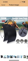 Flexible Solar Panel 200W, 18V 100W Ultra Lightweight Monocrystalline Bendable
