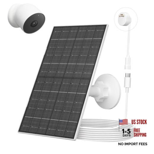 7W Solar Panel Charger for Google Nest Cam Battery Version, USB-C Solar