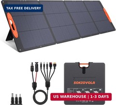 SOKIOVOLA N-Type 16BB 220W Portable Solar Panel for EF/Jackery/Bluetti/Anker Pow