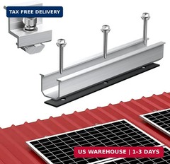 Anbte Solar Panel Bracket Kit, 6 Pcs 7.87 in Aluminium Solar Panel Mounting Rail