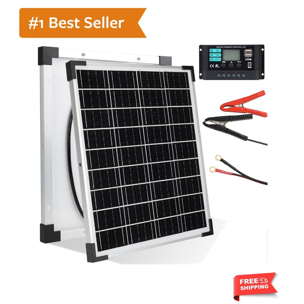 20W 12V Solar Panel Kit with 10A Charge Controller High Efficiency Solar Boar…
