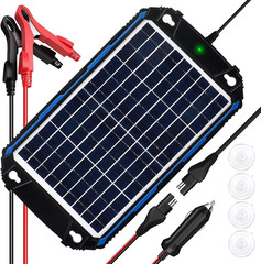 Waterproof 10W 12V Solar Battery Charger & Maintainer Pro, Built-In Ultrasmart M