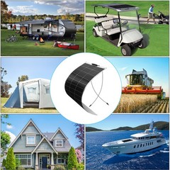 120W Solar Panel Flexible Monocrystalline PV Charging For RV Boats Camping White