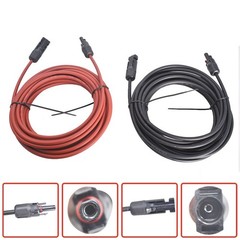 1 Pair Wire Connector 10AWG Black + Red Solar Panel Extension Cable 30 Feet