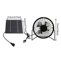 Solar Panel Powered Fan 5W USB 360 Degree Adjustable Solar Panel Greenhouse Fan