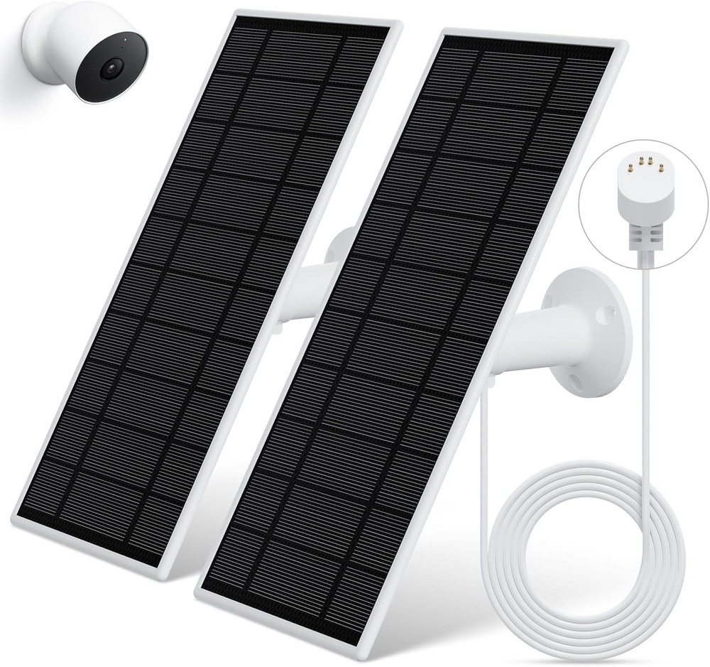 Solar Panel for Google Nest Camera, 2Pack Upgraded Solar Power Charger for Go…