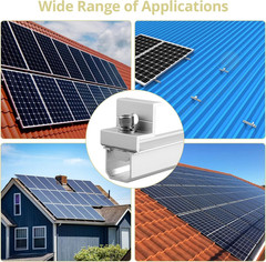 Solar Panel Bracket Kit, 6 Pcs 7.87 in Aluminium Solar Panel Mounting Rail 30Mm/
