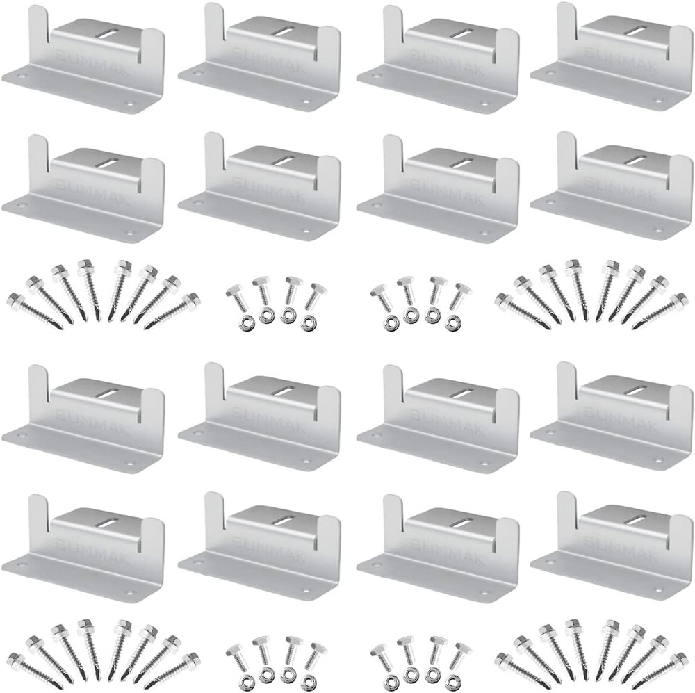 16 Units per Set Solar Panel Mounting Z Brackets, Solar Panel Mounting Brackets