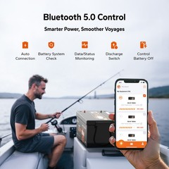LiTime 36V 100Ah OBM TM Bluetooth LiFePO4 Lithium Battery For Outboard Motor