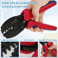 24/12PCS Solar Panel Cable Connector Crimper PV Crimping Pliers Cable Terminals