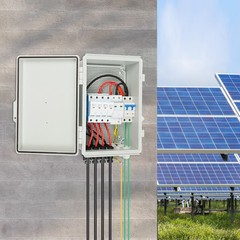 4 String Solar PV Combiner Box 63A Circuit Breaker Solar Panel System Waterproof