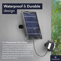 Solar Panel Compatible with Ring Spotlight Cam/Plus/Pro Battery, 1 Pack Black