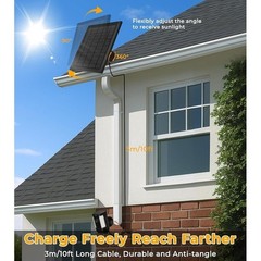 Solar Panel Ring Camera Battery 8W Fast Charging Waterproof Durable 360° Mount