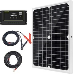 Solar Panel Kit 20W 12V Monocrystalline with 10A Charge Controller
