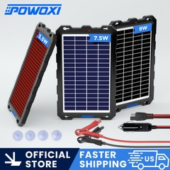 POWOXI Upgraded 7.5w-solar-battery-trickle-charger-12v Waterproof Solar Kit