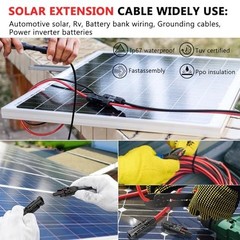30ft Solar Panel Extension Cable 10AWG with Waterproof Connectors for RV & Solar