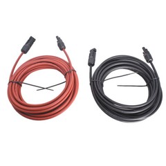 New Solar Panel Extension Cable Wire Connector 1 Pair 30ft Black + Red 12AWG