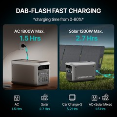 Dabbsson 3000W 3072Wh Portable Power Station Solar Generator w/ App Camping Home