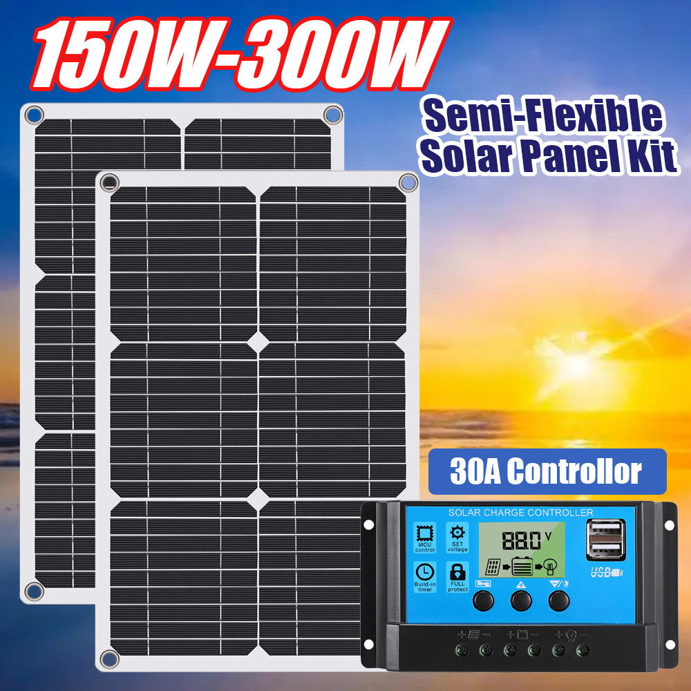 Flexible 300W Solar Panel kits Sun Power System For 12V Battery Charger US