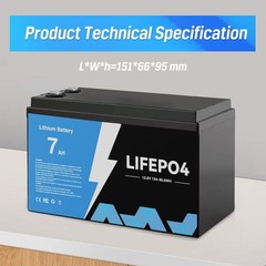 2-PACK 12V 7Ah 84Wh LiFePO4 Deep Cycle Battery Energy for RV, Solar, Marine,Home
