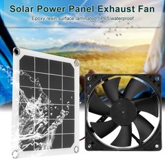 6V Solar Panel Powered Fan Waterproof Fan 10W Solar Exhaust Fan for Greenhouse