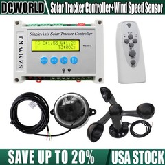 Solar Sun Tracker Single Axis Panel Tracking LCD Controller W/ Wind Speed Sensor