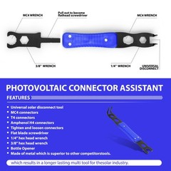 Mc4 Disconnect Tool Solar Serpent 5-in-1 Multipurpose Solar Connector Tool As…