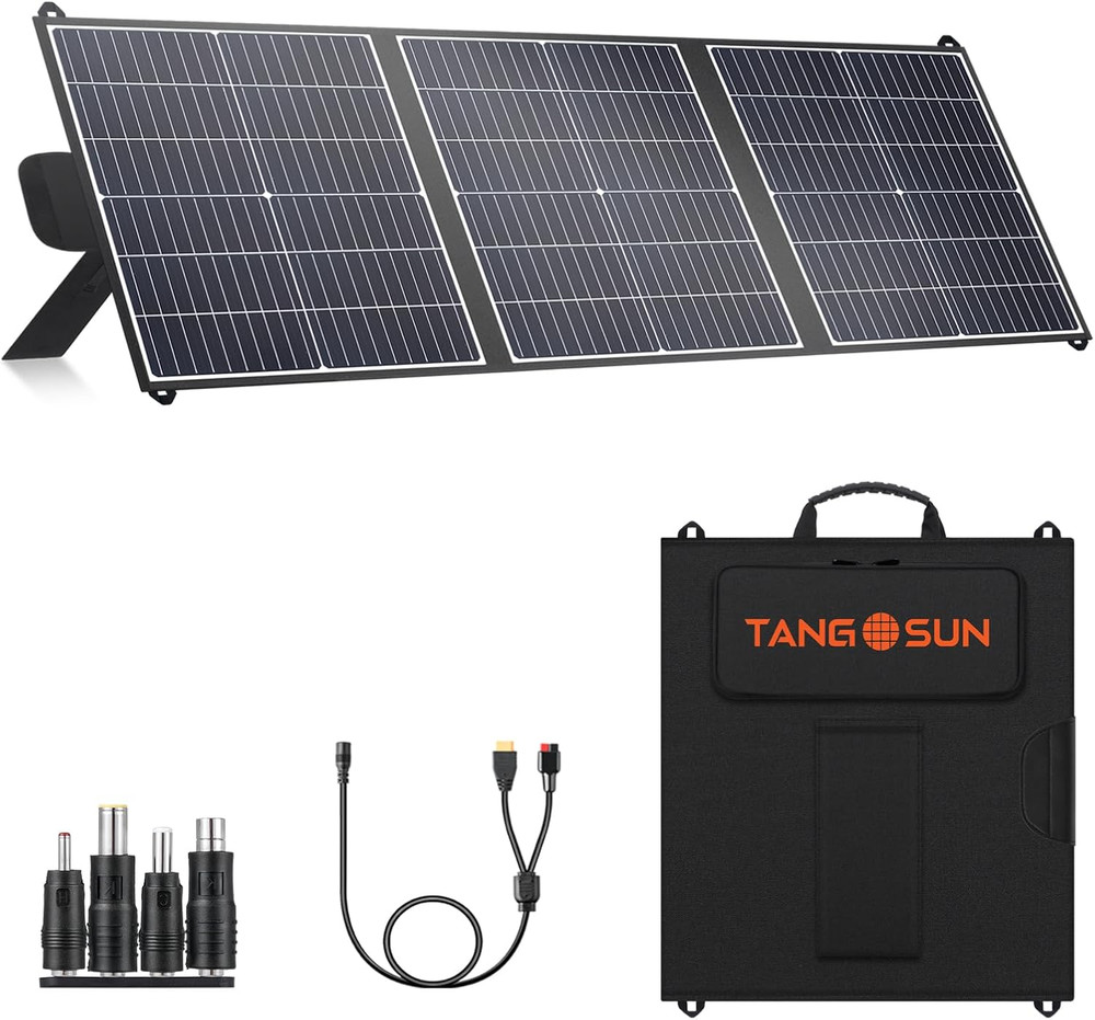 100W Portable Solar Panel, 20V Foldable Solar Charger with USB-A QC3.0 & Type-C
