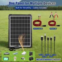 20W Hybrid Solar Battery Charger & Maintainer 12V + USB Hub Kit – Waterproof …