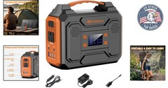 280Wh AC Outlet Power Bank – 300W Generator with LED Flashlight for Adventurers