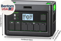 Portable Power Station 2400W Solar Generator, 1843Wh UPS Home Battery Backup, Li