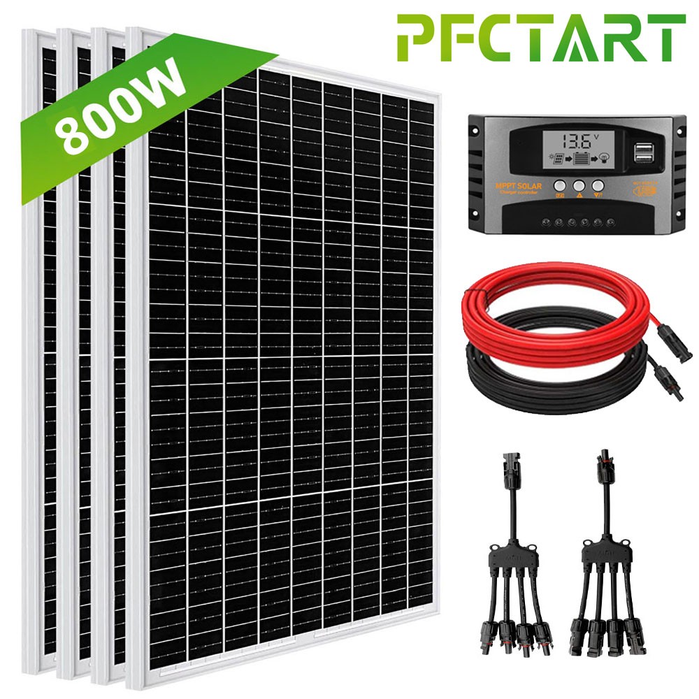 800W Solar Panel Kit High-Efficiency Charger Battery Off Grid Caravan RV Home US