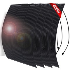 LINEBA 400W Watt Portable Flexible Solar Panel RV Camping Off-Grid Rooftop