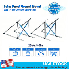 2 Sets Adjustable Solar Panel Tilt Mount Brackets RV Roof Rack Off-Grid US