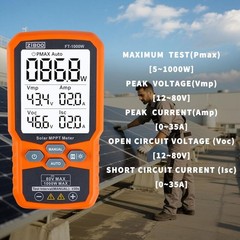 ZIBOO FT-1000W Solar Panel Tester MPPT Meter – 1000W Max Power,