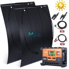 200W Watt Flexible Mono Solar Panel w/ Controller 12V Car Home Rooftop Camping