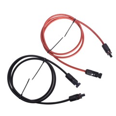 1 Pair 12 AWG Solar Panel Extension Cable Wire Connector 5ft Black + Red