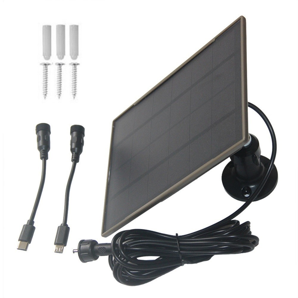 3W Solar Panel Kit with 6000mAh Battery Dual Output for Security Camera Backup