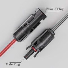 Versatile 6.23ft Solar Adapter Extension Cable, DC 8mm to 5.5mm, Durable 16 AWG