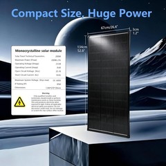 High Efficiency N-Type 200W Solar Panel 12V IP68 Black