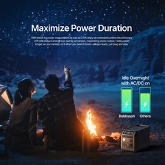 Dabbsson 600L Power Station 768Wh 600W Solar Generator +120W Solar Panel Camping