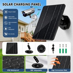 20W 5V USB C Solar Panel For Security Camera 360°Adjustable Mounting Waterproof