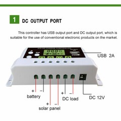 30A LCD PWM Solar Panel Charger Controller For Li-ion Lead Acid Battery 12V/24V