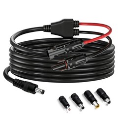 7FT Solar Panel Cable 12/14AWG M-C-4 to DC5521, Compatible with Portable Power S