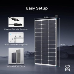 Compact 100 Watt Solar Panel for Off-Grid Applications