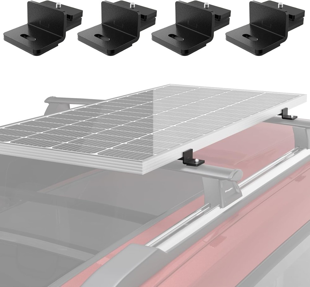 BougeRV Solar Panel T-Slot Mounting Kit Fits for Auto Cross Bars with T-Track to