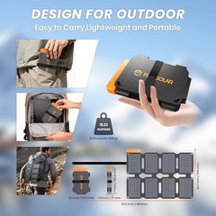 Ultra-Portable Solar Panel Charger with Quick Charge, USB-A & USB-C Ports, 25W