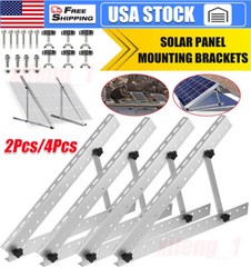 2Pcs/4Pcs Solar Panel RV Tilt Mount Brackets Roof Flat Surface Adjustable Frame