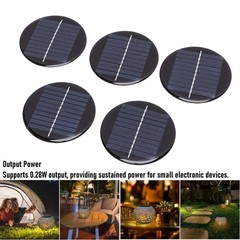 5pcs Round Monocrystalline Silicon Solar Panel For Small Devices PWJM