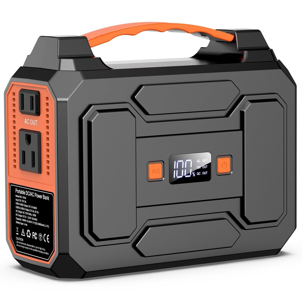Apowking Portable Power Station Bank 146Wh 200W Peak(100W Rated), Solar Power